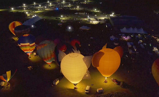 The balloon glow at the Chesapeake Bay Balloon Festival.